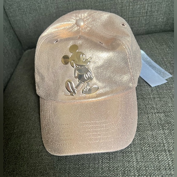 Disney Accessories - Rose gold shimmer Mickey hat